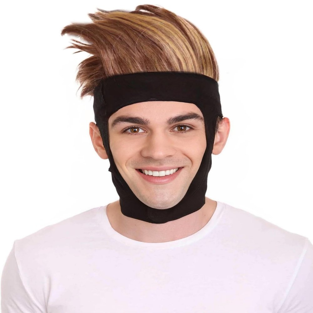 BC GOODS BY Adult Men's Comic Mutant with Kinetic Power Wig, Flame-Retardant Synthetic Fiber Hair for Men, Perfect for Halloween Cosplay and Costume Party - Brown