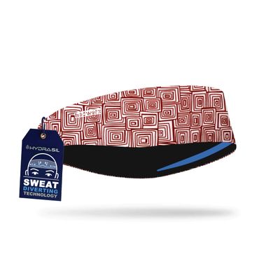 Hydra2 Headbands for Maximum Sweat Diversion | Lightweight and Breathable Headband Design for Athletes, Running, Gym, and Outdoor Workouts | H2 Flatweave, Mod Squares Magenta