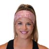 Hydra2 Headbands for Maximum Sweat Diversion | Lightweight and Breathable Headband Design for Athletes, Running, Gym, and Outdoor Workouts | H2 Flatweave, Mod Squares Magenta view 2