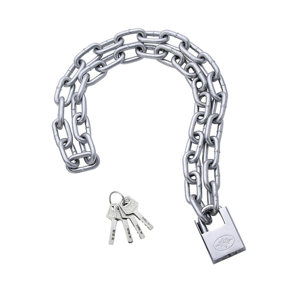 SagaSave Bicycle Door Chain Lock, with 1 Pc Half Pack Padlock and Keys, 6 mm Thick Motorcycle Lock, for Indoor Outdoor, Gates, Fence (1 m/39.4'' Long)