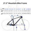 HWEVDHJ Carbon Fiber Mountain Bike Frame 27.5er 29er XC Hardtail Mountain Bike Frame 15''/17''/19'' with Disc Brake Quick Release Frame BB92 Routing Internal(Glossy Black,27.5 * 15'') view 2
