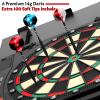 Electronic Dartboard Cabinet, Digital Soft Tip Dartboards with LED Scoreboard, Dart Board Set with 40 Games 420 Variants, 6 Darts, 100 Tips view 2