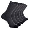 5 Pairs Athletic Crew Socks Wicking Sport Running Calf Socks Performance Cushioned Breathable Socks for (Grey, One Size) view 1