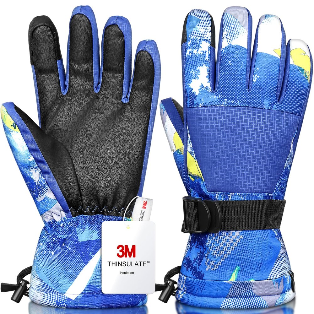 Odtmger Ski Gloves,Winter Waterproof & Warm Snow Gloves for Parent Child Kids-Skiing,Cycling,Motorcycle,Running