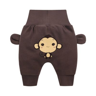 Baby Boy Girl Jogger Pants Toddler Cotton Harem Pants Cute Monkey Cartoon Trousers Summer Fall Long (A, 18-24 Months)