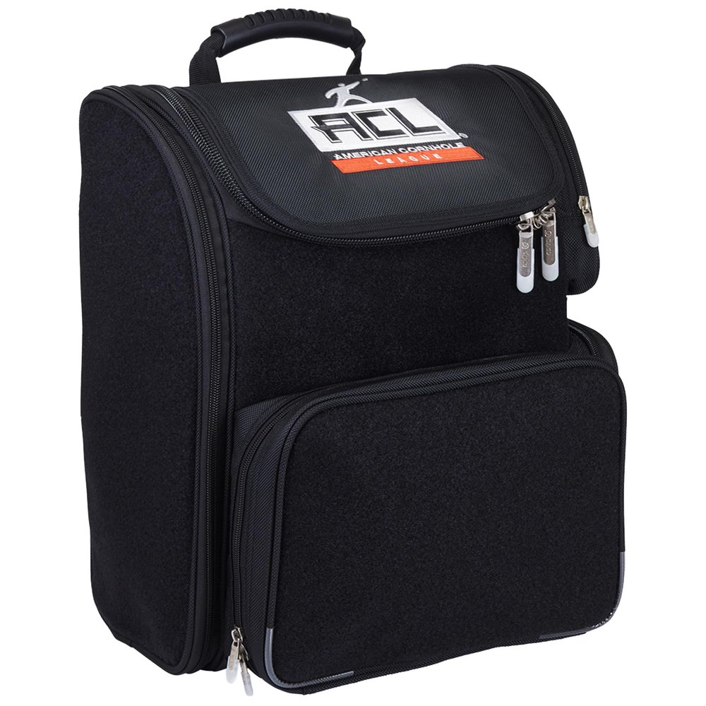 ZCA Cornhole Backpack with Internal Padded Sleeve, Quick-Access Side Door, Customizable Panels & 2 Utility Pouches - Ergonomic, Stylish & Durable Carry Case Cornhole Bag
