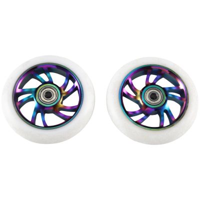 uaelua 2Pcs 110mm Scooter Wheels Replacement Accessories Aluminum Wear- PU Stunt Scooter Parts Kick Scooter Accessories