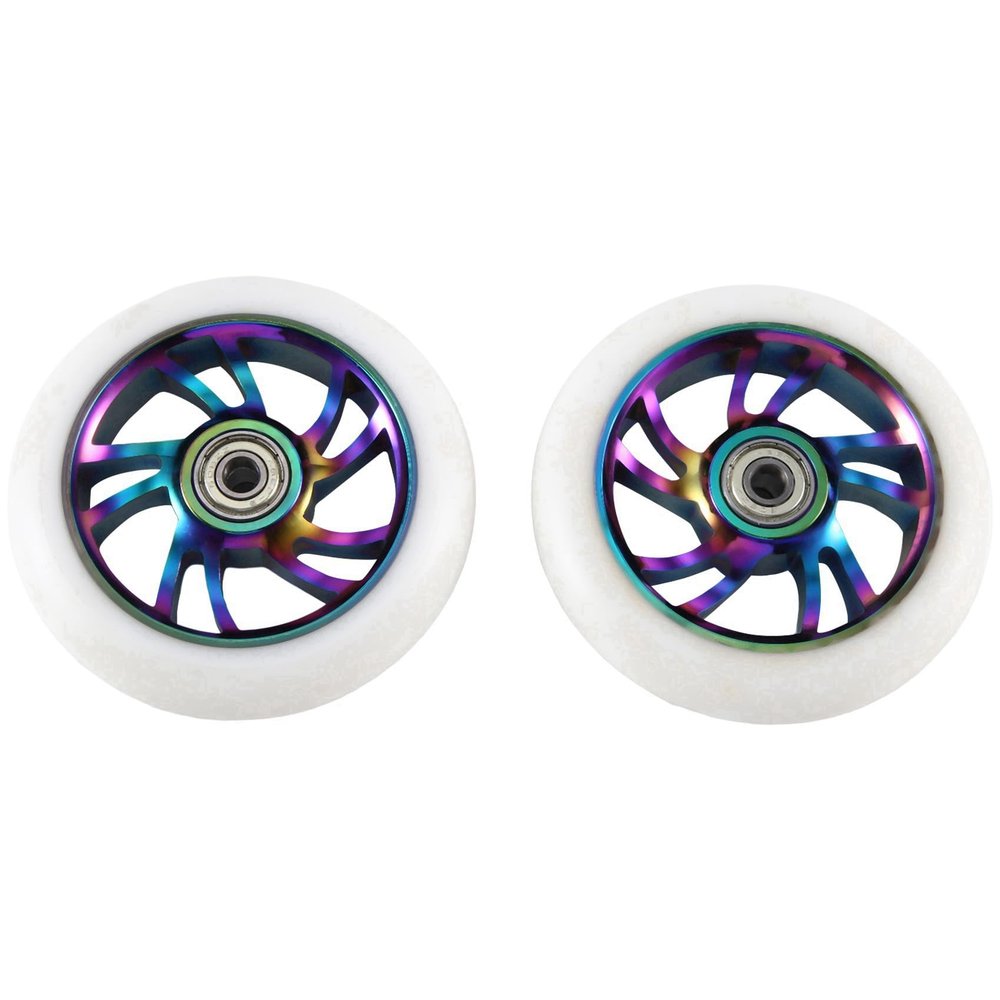 uaelua 2Pcs 110mm Scooter Wheels Replacement Accessories Aluminum Wear- PU Stunt Scooter Parts Kick Scooter Accessories