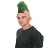 BC GOODS BY Adult Mens Mohawk Wig, Cosplay & Halloween Celebrity Wig, Bald Cap Design, Flame-Retardant Synthetic Fiber -Color Green view 2