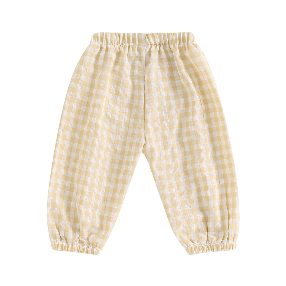 Toddler Baby Girls Boys Checkered Pants Elastic Waistband Cute Casual Loose Bloomers Long Trousers Pull On Joggers (Khaki, 0-6 Months)