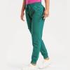 High Rise High Waisted Scrub Pants for Women, Comfy Fit Drawstring Cargo Joggers with Pockets - Lightweight Workout & Hiking Pants - Trendy Women Joggers, Green view 2
