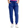 Fall High Waisted Scrub Pants for Women - Comfy Fit Drawstring Cargo Joggers With Zipper Pockets - Lightweight Workout Hiking Pants - Plus Size Women's Scrubs - Blue view 1