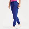 Fall High Waisted Scrub Pants for Women - Comfy Fit Drawstring Cargo Joggers With Zipper Pockets - Lightweight Workout Hiking Pants - Plus Size Women's Scrubs - Blue view 2