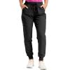 Stretchy High Waisted Jogger Scrubs for Women Comfy Drawstring Cargo Joggers With Pockets Lightweight Workout Hiking Pants Athleta Black view 1