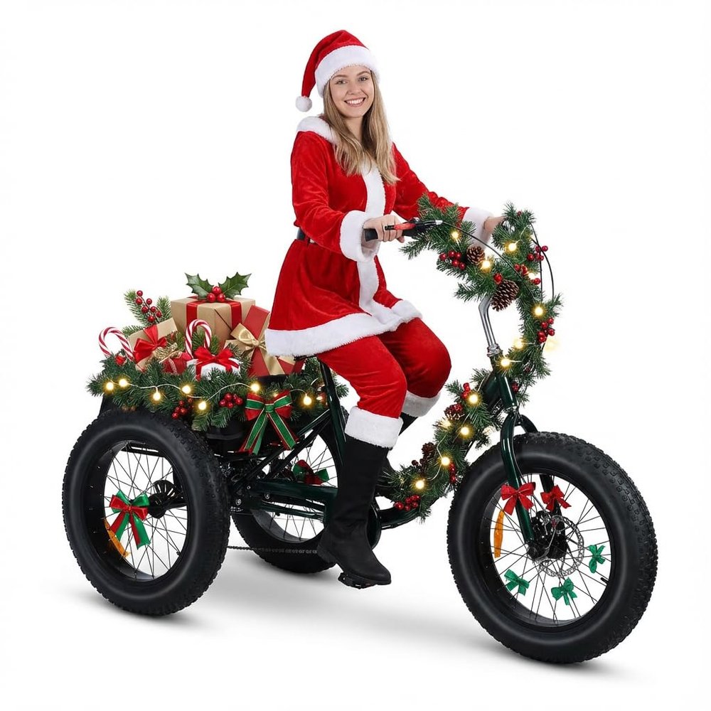 Sarkoyar Adult Tricycle 7 Speed,Adult Trikes 20 Inch 3 Wheel Bikes Tricycle for Adults with Double Disc Brake & Cargo Basket,Beach Ccruiser Bike for Seniors Women Men