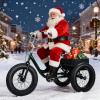 Sarkoyar Adult Tricycle 7 Speed,Adult Trikes 20 Inch 3 Wheel Bikes Tricycle for Adults with Double Disc Brake & Cargo Basket,Beach Ccruiser Bike for Seniors Women Men view 2
