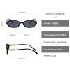 helena Trendy Small Retro Oval Women Sunglasses Vintage Round punk Women Sunglasses Fashion Ladies Shades S68 (C1) view 3