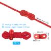 PATIKIL 4mm Tent Rope, 12 Pack 6.5ft Reflective Guyline Cord Tied Downs Rope Paracord Cord Camping Ropes with Red Aluminum Cord Adjusters for Camping Hiking Tent, Red view 2