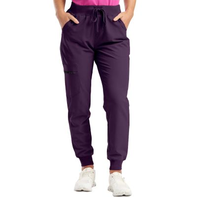 Baggy Cinch Bottom High Waisted Scrub Pants for Women Jogger Style Loose Fit Drawstring Cargo Jogger Pants Stretchy Yoga Pants with Pockets Womens Jogger Pants Yoga Women Joggers with Pockets Wine