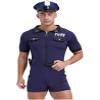 Jugaoge Mens Police Costume Bodysuit Dirty Cop Cosplay Uniform Outfit for Halloween Party Clubwear Navy Blue Large view 3