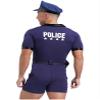 Jugaoge Mens Police Costume Bodysuit Dirty Cop Cosplay Uniform Outfit for Halloween Party Clubwear Navy Blue Large view 4