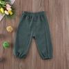 Kutterild Toddler Baby Girls Boys Checkered Pants Elastic Waistband Cute Casual Loose Bloomers Long Trousers Pull On Joggers (Green a, 3-4 Years) view 2