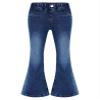 Xnihocha Kids Girls Flared Jeans Elastic Waistband Casual Slim Fit Bell Bottom Denim Pants Blue 7-8 Years view 1
