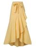 ebossy Womens Plaid Mermaid Skirt Tie Front Asymmetrical Ruffle A-Line Flowy Swing Fishtail Long Skirt (XXL, Navy Blue) view 2