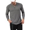 DXSHCV Mens Long Sleeve T Shirt Henley Button Up Crewneck Slim Fit Gym T Shirts Vintage Underhirts Green view 2