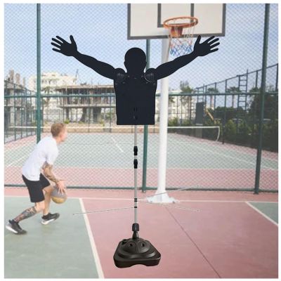 XQZMZSCP Mannequin Defender Basketball Training Aid, Adjustable Height Shooting Practice Defense Model Hands-Up Dummy (Water Filled Base B L)