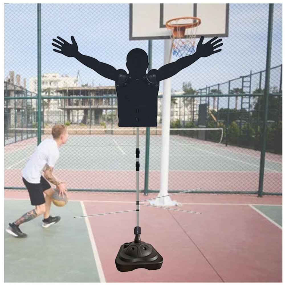 XQZMZSCP Mannequin Defender Basketball Training Aid, Adjustable Height Shooting Practice Defense Model Hands-Up Dummy (Water Filled Base B L)