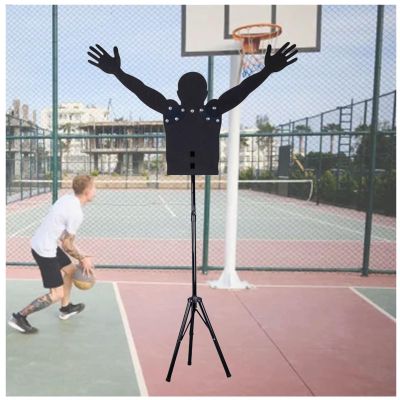 XQZMZSCP Mannequin Defender Basketball Training Aid, Adjustable Height Shooting Practice Defense Model Hands-Up Dummy (Tripod Base L)