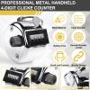 2PCS Premium One Hand Counter Clicker, Silver Metal Clicker Counter, Manual Mechanical People Counter Clicker with Nylon Lanyard, 4-Digit Number Count Tally Counter Clicker for Golf, Lap & Row Etc. view 3