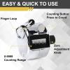 2PCS Premium One Hand Counter Clicker, Silver Metal Clicker Counter, Manual Mechanical People Counter Clicker with Nylon Lanyard, 4-Digit Number Count Tally Counter Clicker for Golf, Lap & Row Etc. view 4
