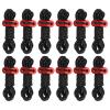 PATIKIL 4mm Tent Rope, 12 Pack 6.5ft Reflective Guyline Cord Tied Downs Rope Paracord Cord Camping Ropes with Red Aluminum Cord Adjusters for Camping Hiking Tent, Black view 1
