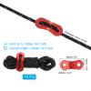 PATIKIL 4mm Tent Rope, 12 Pack 6.5ft Reflective Guyline Cord Tied Downs Rope Paracord Cord Camping Ropes with Red Aluminum Cord Adjusters for Camping Hiking Tent, Black view 2