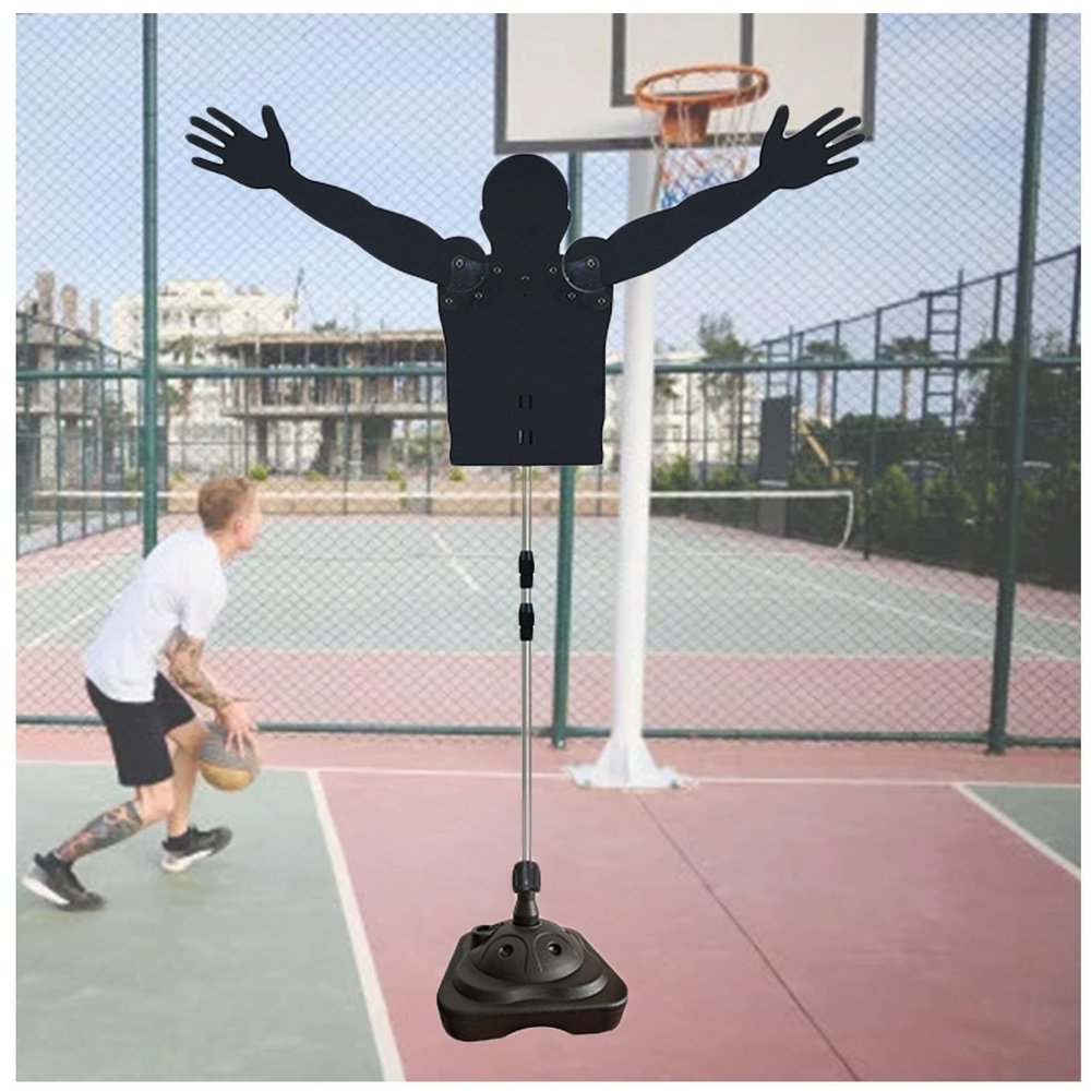 XQZMZSCP Mannequin Defender Basketball Training Aid, Adjustable Height Shooting Practice Defense Model Hands-Up Dummy (Water Filled Base a S)