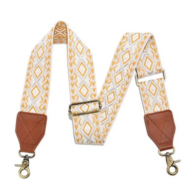 Purse Strap,2" Leather End Shoulder Strap Adjustable Replacement,Retro Jacquard Multi-Pattern Crossbody Bag Straps