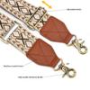 LEMEDE Purse Strap,2" Leather End Shoulder Strap Adjustable Replacement,Retro Jacquard Multi-pattern Crossbody Bag Straps view 3