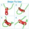 PATIKIL 4mm Tent Rope, 6 Pack 6.5ft Reflective Guyline Cord Tied Downs Rope Paracord Cord Camping Ropes with Red Aluminum Cord Adjusters for Camping Hiking Tent, Olive Green view 4