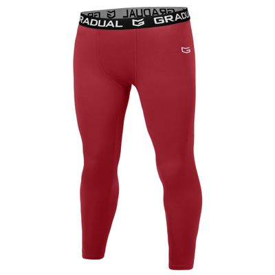 Boys Compression Leggings Quick Dry Youth Basketball Football Pants Base Layer Sports Tights for Boys(Red,XL)