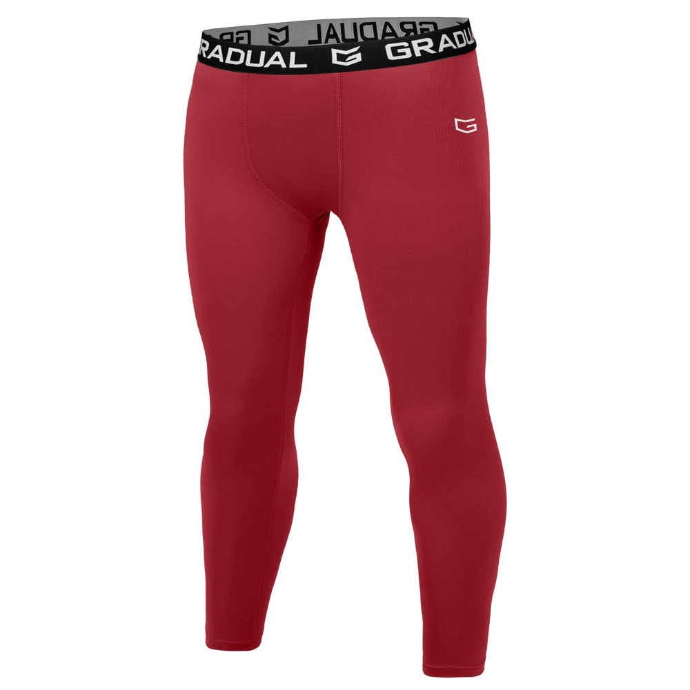 Boys Compression Leggings Quick Dry Youth Basketball Football Pants Base Layer Sports Tights for Boys(Red,XL)