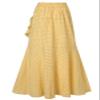 ebossy Womens Plaid Mermaid Skirt Tie Front Asymmetrical Ruffle A-Line Flowy Swing Fishtail Long Skirt (XXL, Wine Red) view 3