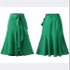 ebossy Womens Plaid Mermaid Skirt Tie Front Asymmetrical Ruffle A-Line Flowy Swing Fishtail Long Skirt (XXL, Wine Red) view 4