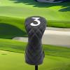 kowaku Golf Wood Headcover, Anti Scratch Golf Club Cover, Premium Golf Club Protector, Golf Wood Head Cover for Adults Golfer Gift, Black, No 3 view 4