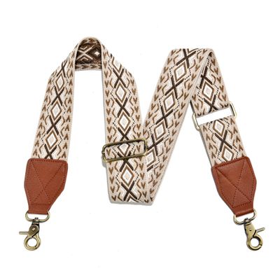Purse Strap,2" Leather End Shoulder Strap Adjustable Replacement,Retro Jacquard Multi-Pattern Crossbody Bag Straps