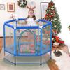 Merax Trampoline for Kids 55" Toddlers Trampoline 4.5 FT Indoor & Outdoor Small Toddler Trampoline Baby Trampoline Recreational Trampolines with Enclosure Net and Balls, Blue view 1