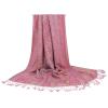 Ciormis Paisley Pashmina Scarf- Rose Pink Silky Paisley Pashmina Shawls for Women Evening Dresses(Style7-Rose Pink) view 4