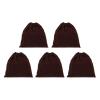 PATIKIL Large Velvet Bags With Drawstrings, 5 Pack 14 x 14 Inch Hair Dryer Bag Treat Bag Dust Bag Hotel Storage Bag for Travel Luggage Packing, Brown view 1