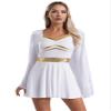 renvena Women's Gold Trim Toga Costume Greek Princess Dresses Halloween Ancient Roman Senator Caesar Costume White XX-Large view 1